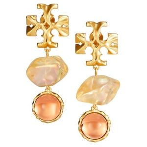 TORY BURCH • Double Drop Roxanne Papaya Earrings